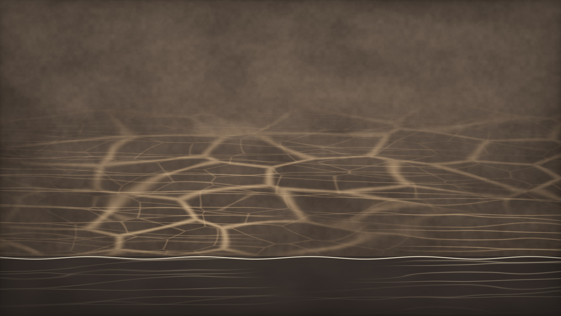 Ripples of sunlight reflected from the pool moving across a plastered wall above the waterline.
